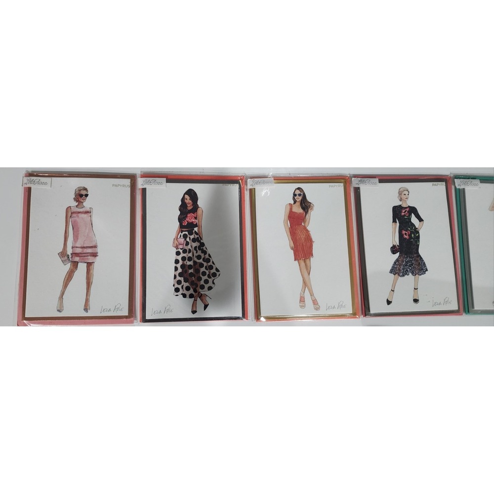 Lot of 7 NWT Factory Sealed Papyrus Lela Rose Designer Fashion Greeting Cards